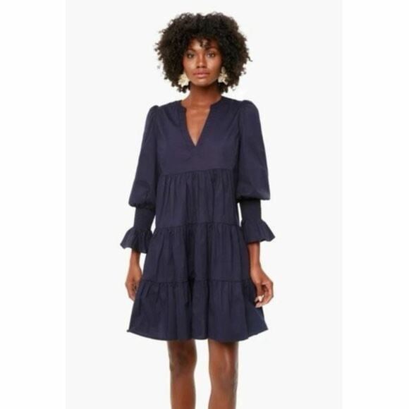 Pomander Place Tuckernuck Navy Blue Tiered Mini Kenzo Dress Sz.XS